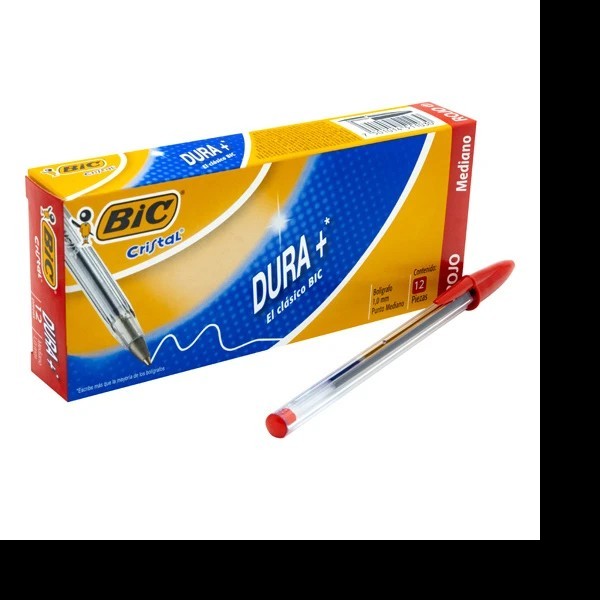 BOLIGRAFO DURAM-250 BIC 1.0MM ROJO CJA. C12 C.100